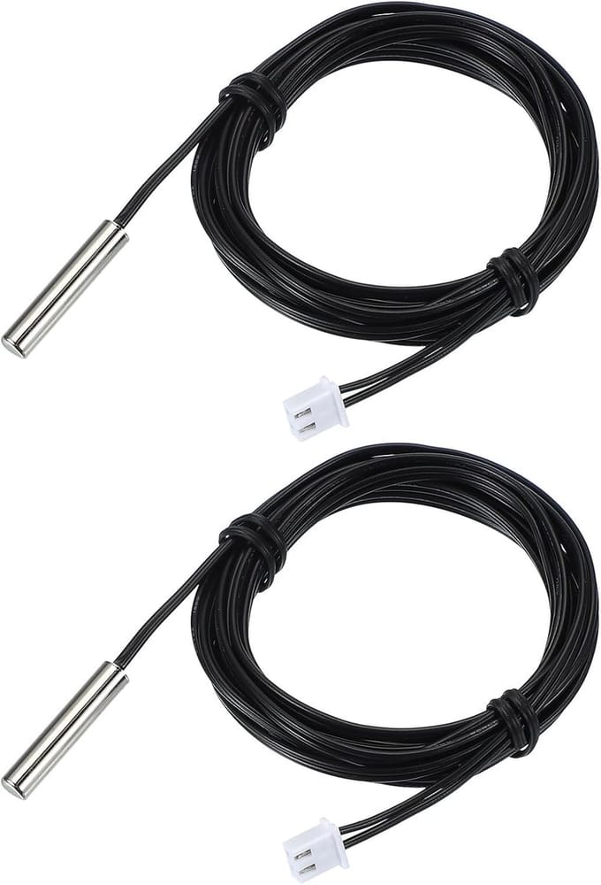 2x 10K NTC Temperatuursensor 2 Meter Waterdicht Koper voor Koelkast Airco Verwarming