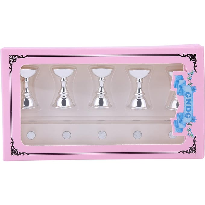Manicure 5 Stuks Nagellak Tip Houders Magnetisch Schaakbord Display Praktijk Train Stand pink