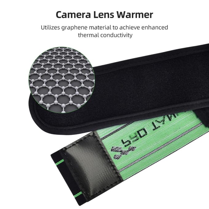 PRO TANLE USB Lens Heater 290mm/11.4in Camera Lens Warmer 3 Temperatuurniveaus Snelle gelijkmatige verwarming voor zwart
