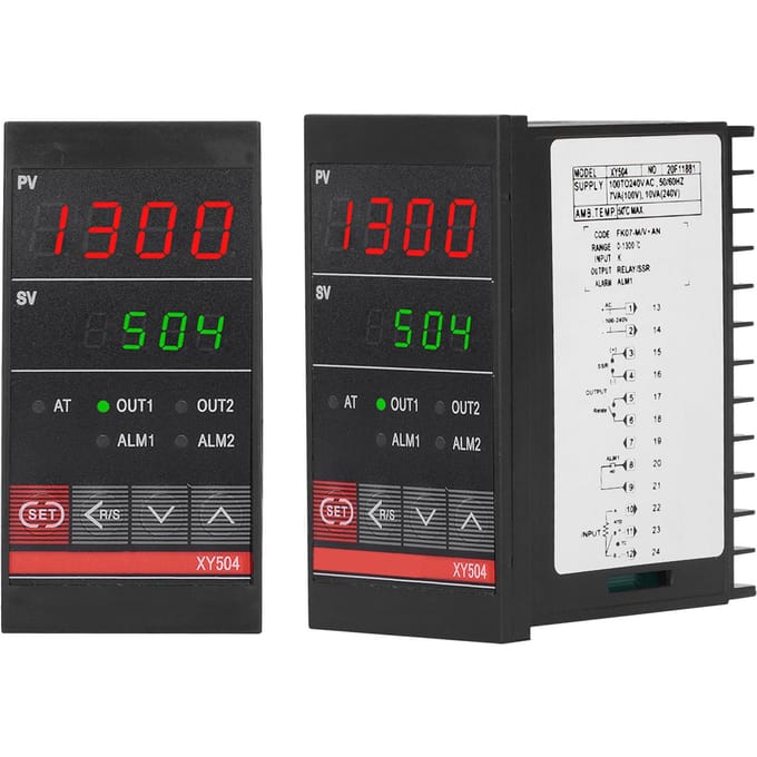Intelligente PID Temperatuurregelaar Industriële Verwarming Koeling Relais XY504 100‑240VAC black