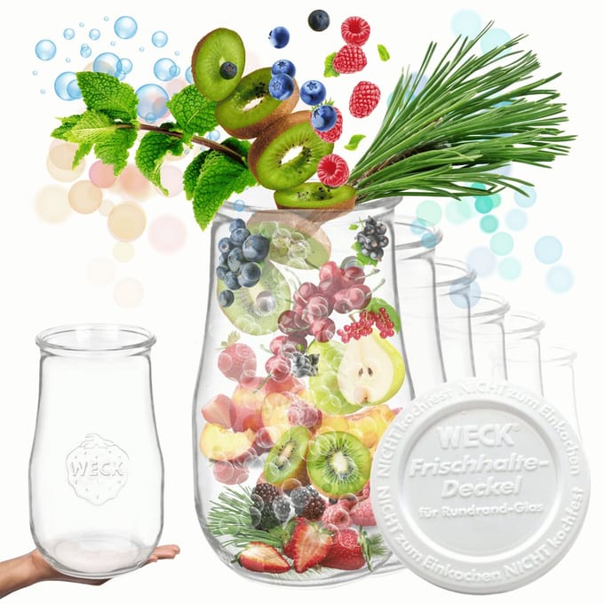 Weck Potten 2700ml met Kunststof Deksel - Set van 6 Stuks