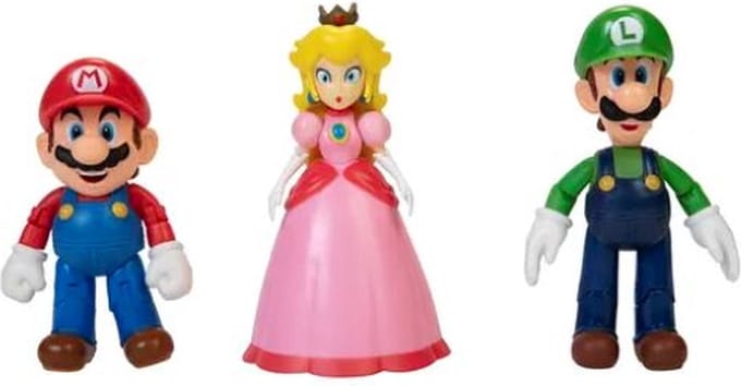 Super Mario Bros Mario Mushroom Kingdom 3-pack 10cm figuren