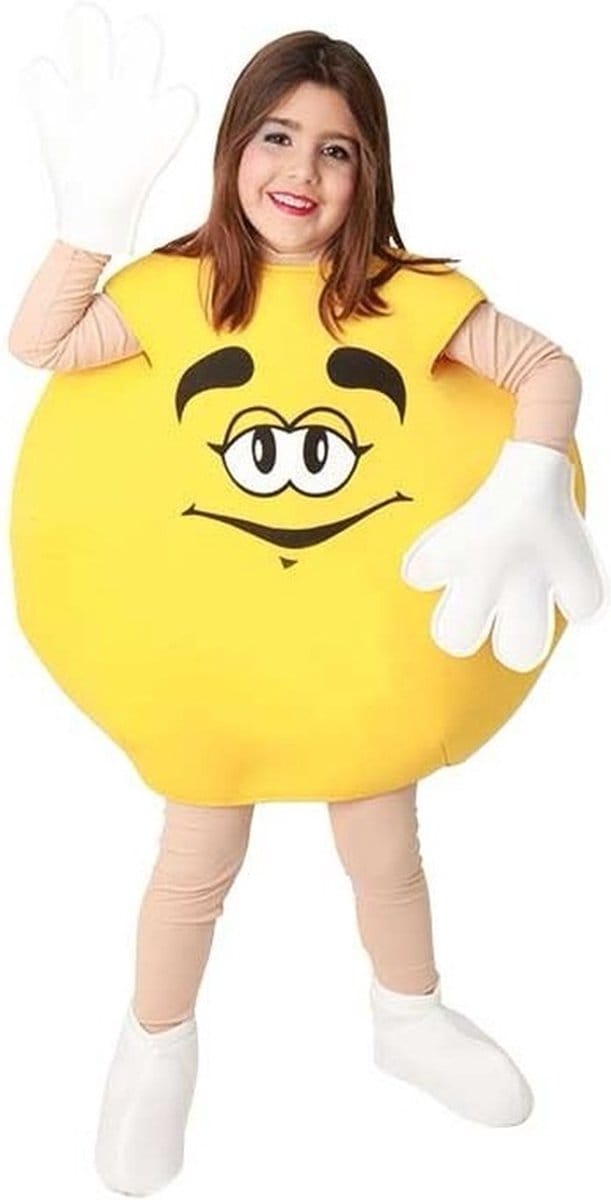 Snoepje M kostuum - geel - voor kinderen - met gezichtje 134