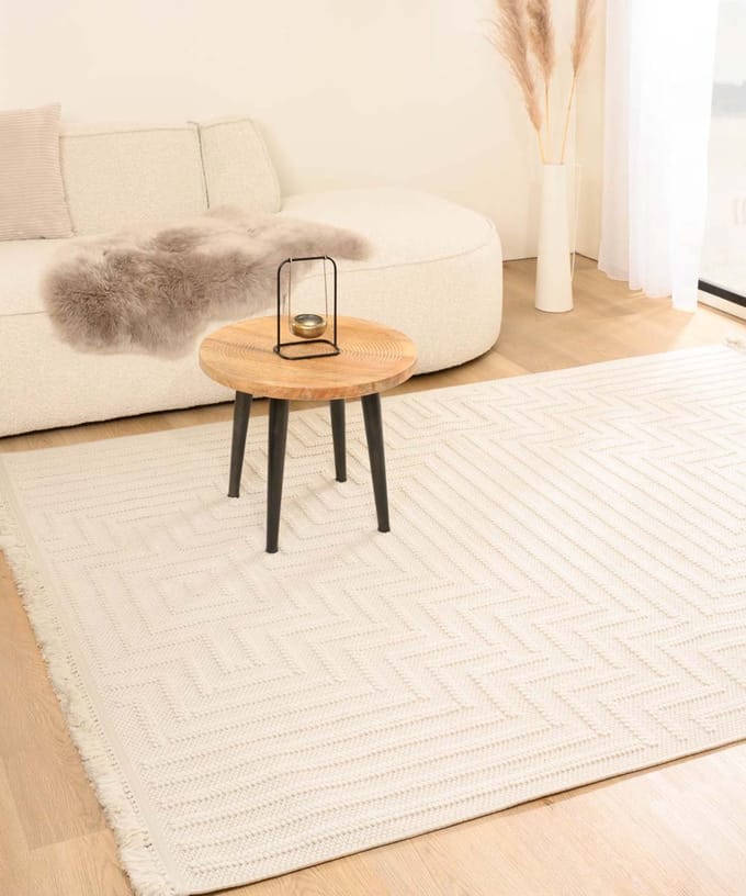 Japandi vloerkleed - Knit Refine wit 80x150