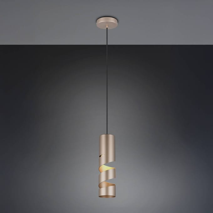 Trio Lighting Stream hanglamp, bruin, Ø 8 cm, metaal, GU10