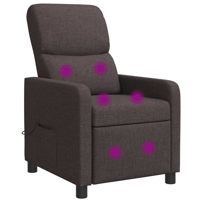 vidaXL - Massage - Relaxstoel - Donkerbruin - Polyester