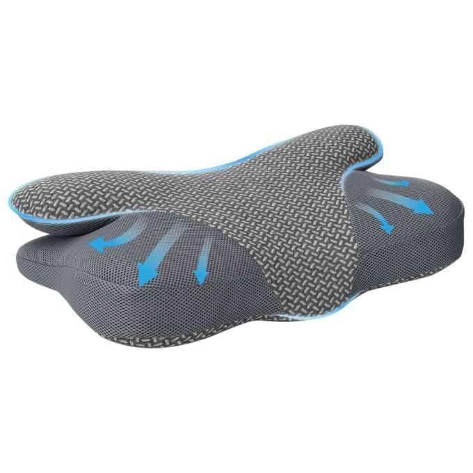 vidaXL - Nek - kussen - Grijs - Traagschuim - 58 - x - 36 - x - 13 - cm