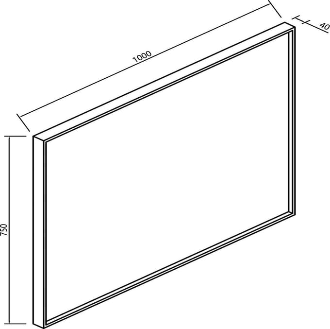 Xellanz Ribbella Spiegel met Frame 100 cm - Mat Zwart