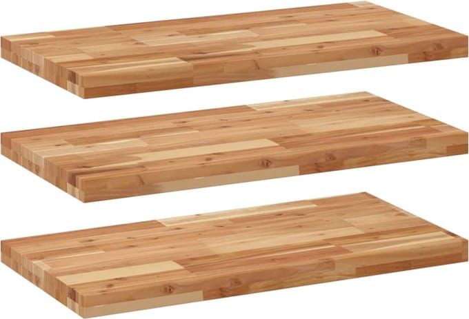vidaXL - Wandschappen - 3 - st - zwevend - olieafwerking - 100x40x4 - cm - acaciahout