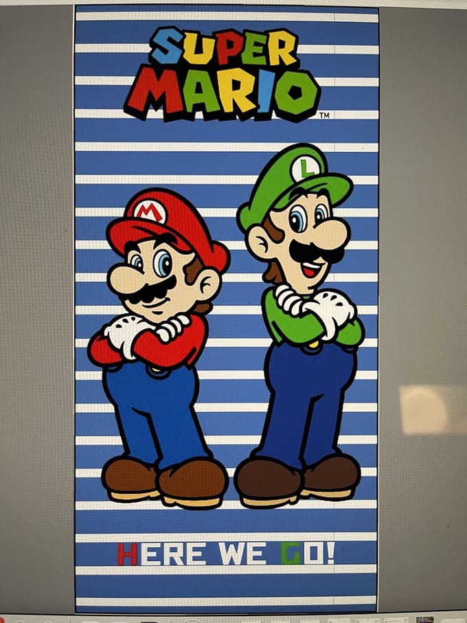 Super Mario Bross strandlaken - Badhanddoek - Supermario. Maat 70 x 140 cm