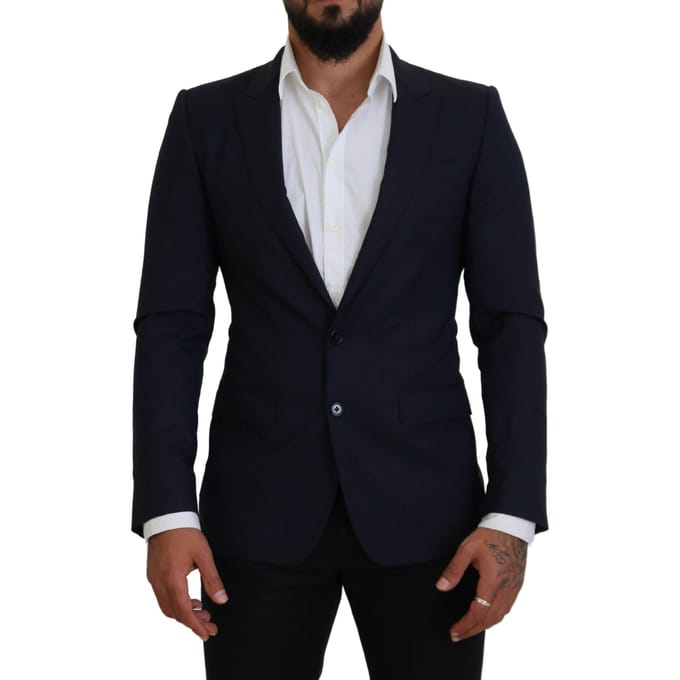 Klassiek Fit Pak Donkerblauw Effen