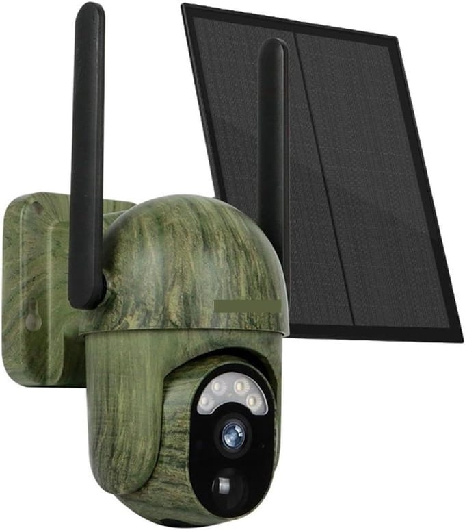 Buiten Camera - Beveiligingscamera Draadloos - Huisbewaking - 4MP Zonne-energie - IP66 Waterdicht - Wit