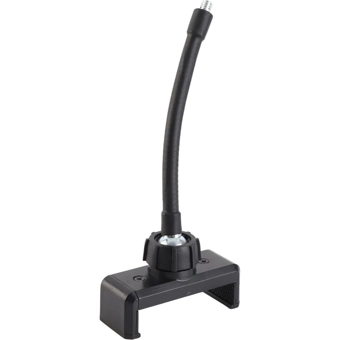 Support de téléphone avec anneau lumineux LED 1/4 vis Plastique Métal Pince de téléphone Support pour streaming en direct noir