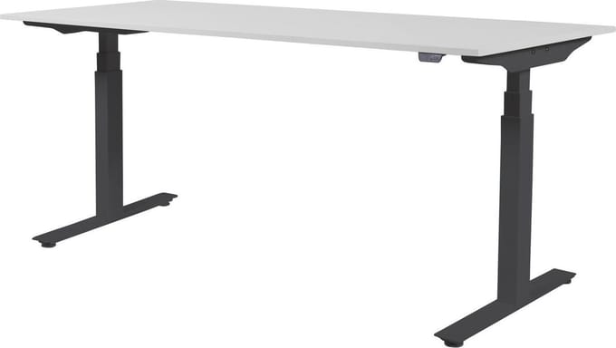 Zit Sta Bureau - Plus Elektrisch 180x90 wit zwart frame