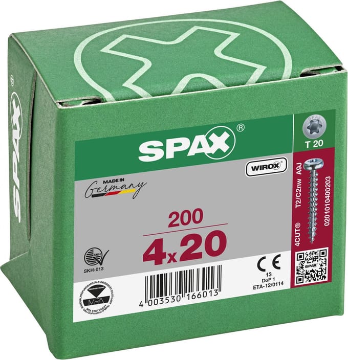 SPAX 0201010400203 Bolkopschroeven 4 mm 20 mm T-STAR plus Staal 200 stuk(s)