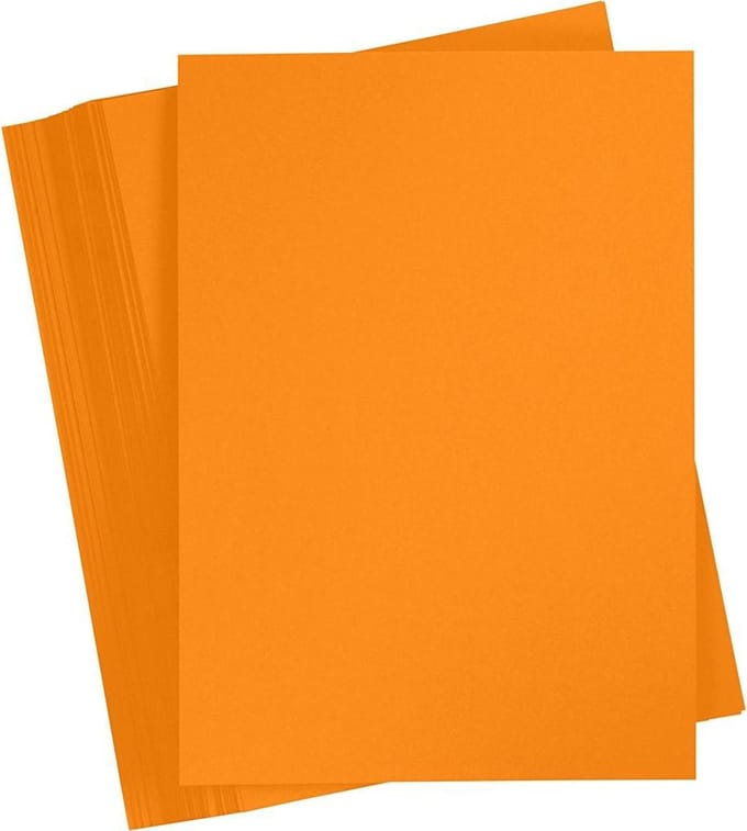 Gekleurd Karton A4,210x297 mm, 180 gr, oranje, 100 vel | Knutselkarton