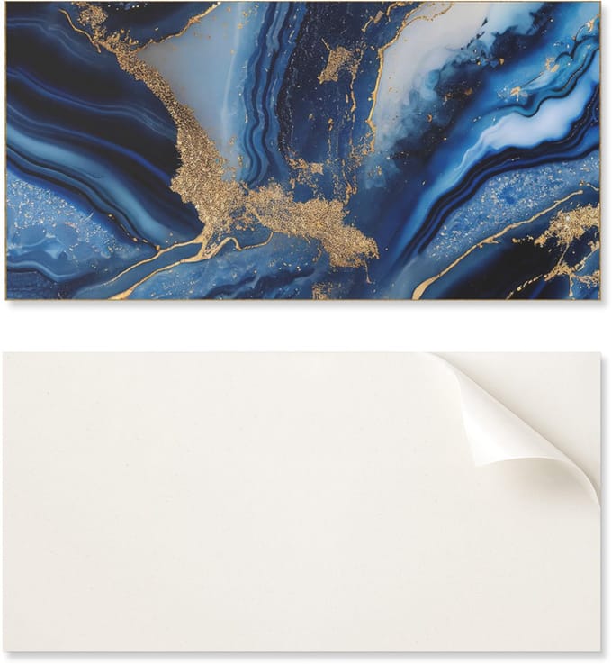 Set vinyl wandtegels met abstract golvend patroon, 10x40x20 cm
