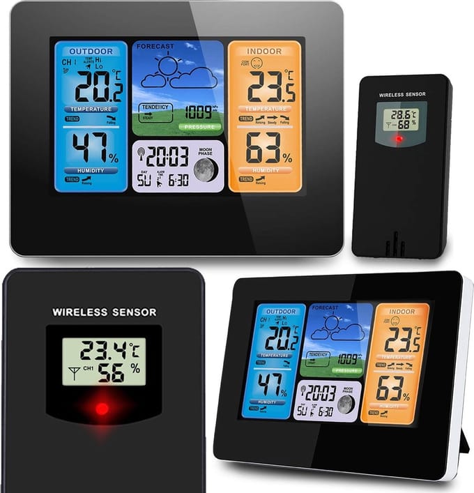 Weerstation - zwart - display - BD-902