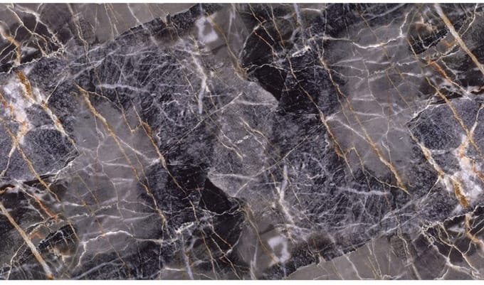 DMS - Decoratief Zelfklevend Paneel - Zwart-Goud Marmer - 280x60 cm