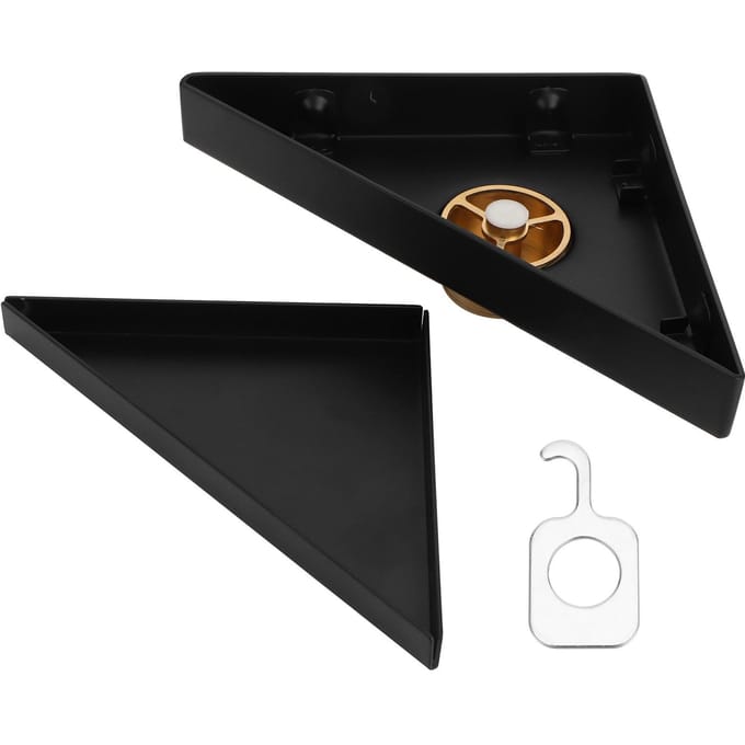 Vloerafvoer Set Verdikken 304 Roestvrij Staal Verborgen Driehoekige Gootsteenafvoer voor Badkamer Zwart black
