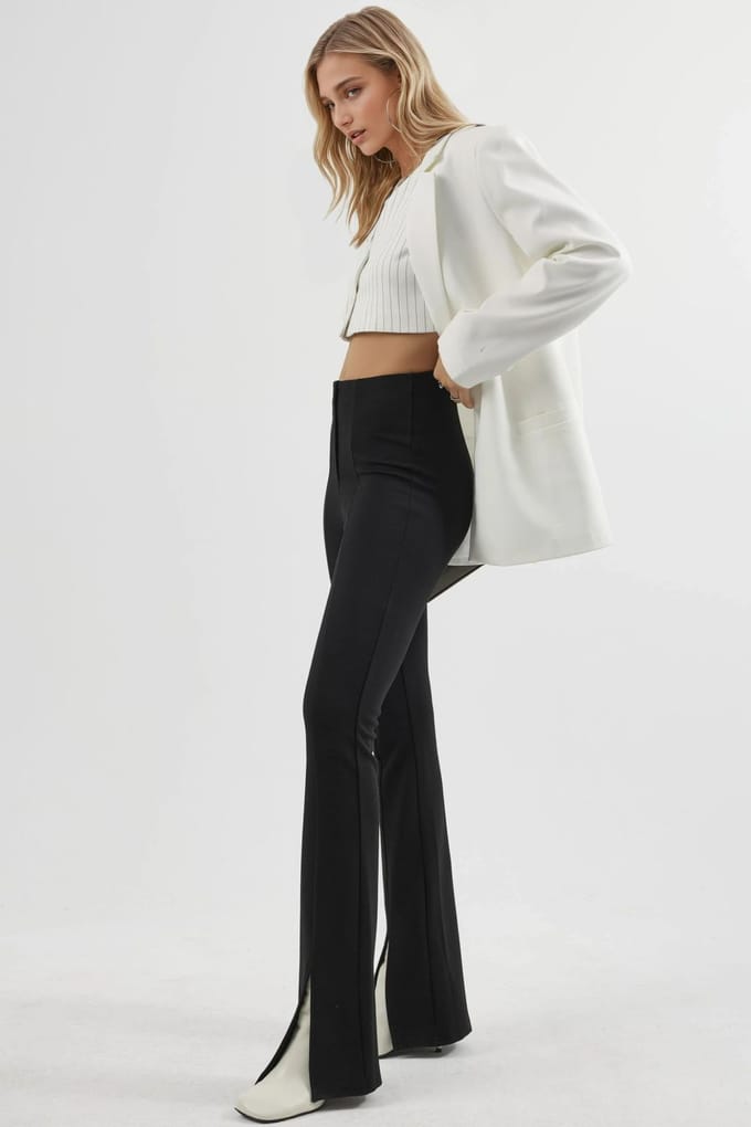 Hoge Taille Split Gedetailleerde Flair Leggings