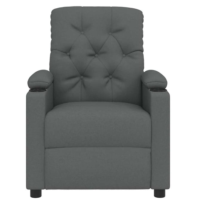 vidaXL - Fauteuil - verstelbaar - stof - donkergrijs