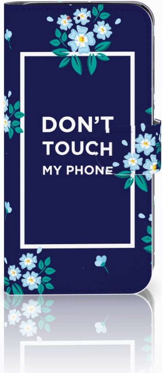Samsung Galaxy A10 Portemonnee Hoesje Flowers Blue DTMP