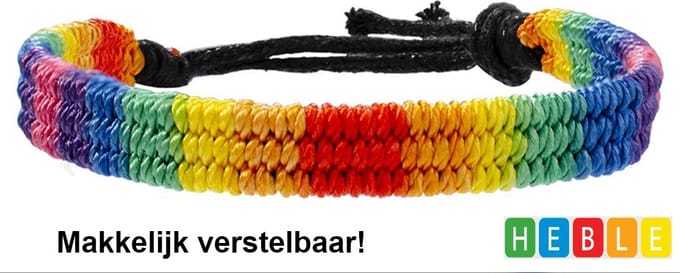*** Heble® - Pride Armband - Regenboog - LGBTQ+ - One Size - Verstelbaar ***