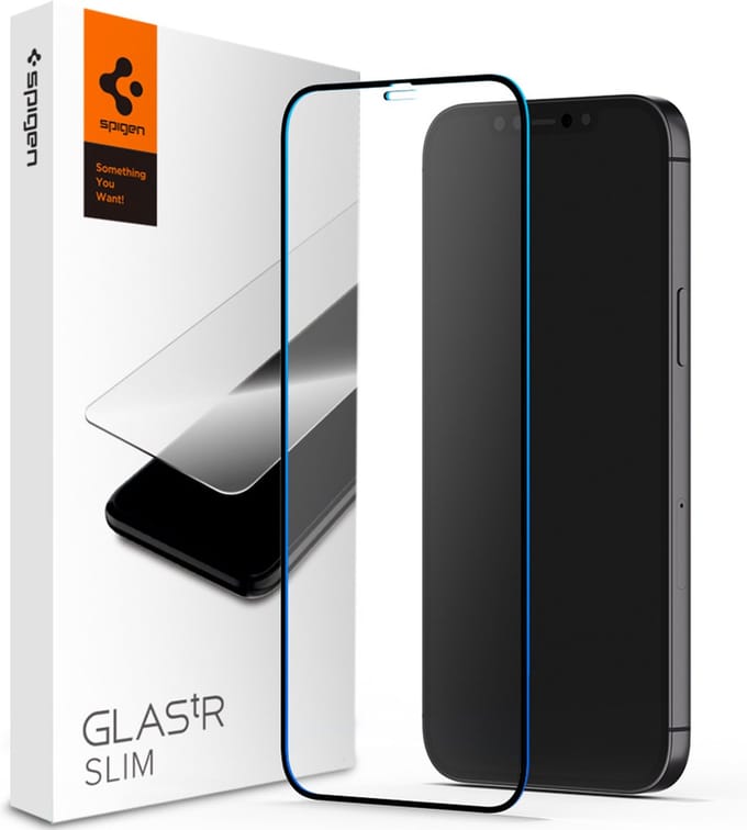 Spigen Full Cover Glass Apple iPhone 12/12 Pro Zwart