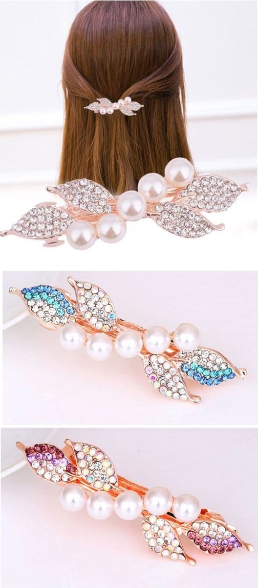 Haarklemmen - Hairpin - Haarclip - Haarspeld - 8x2.5cm - Set van 3Stuks - Parel