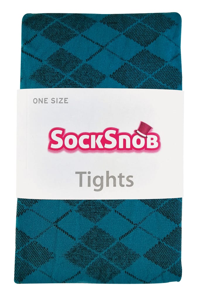 Sock Snob Dames80 denier ondoorzichtig patroon panty's - Argyle Teal