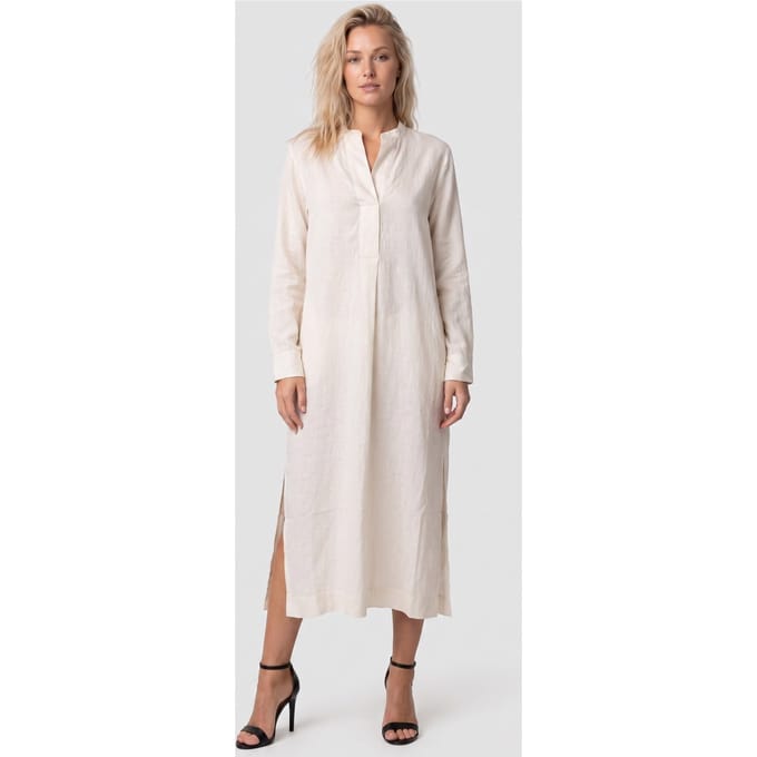 ARKET Florens Long Linen Dress White Größe: 36 | Maxikleider Outlet | Damen | Weiß