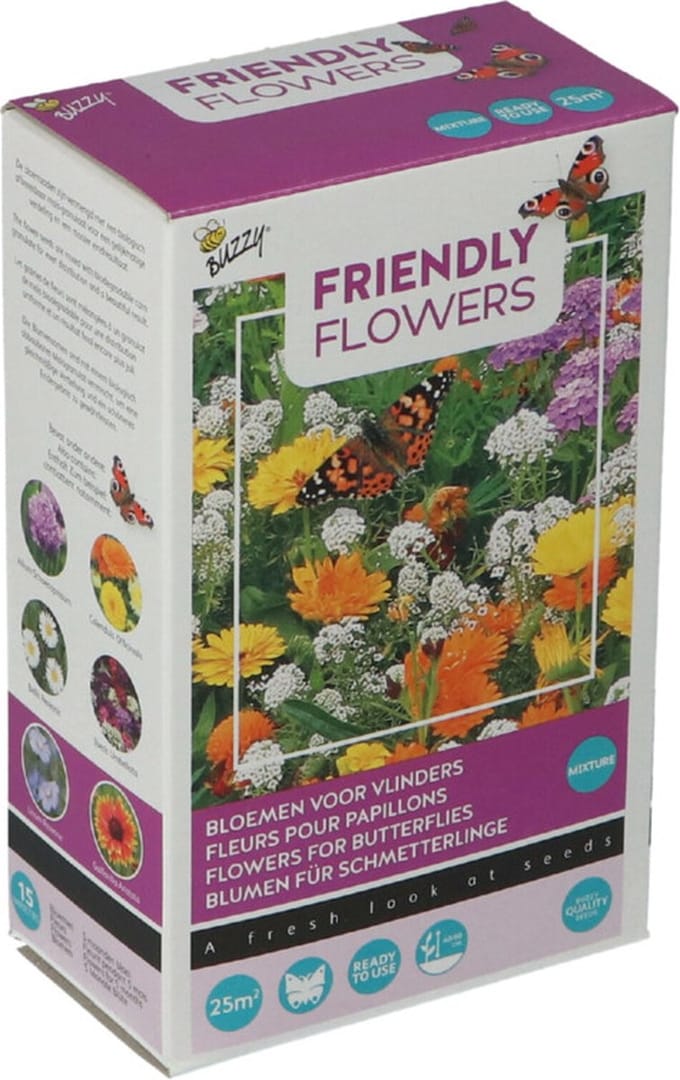 Buzzy Strooidoosje Friendly Flowers Vlinders Laag 25 m² -