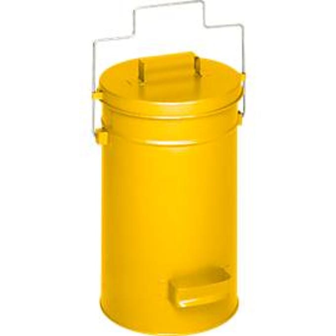 Veiligheidsemmer met deksel, 15 liter, geel