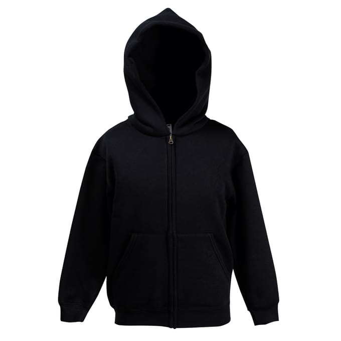 Fruit Of The Loom Kinderen / Kinder Unisex Sweatshirt met capuchon (Zwart)