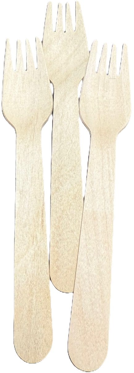 Houten Vork – 160 mm – 100 Stuks – Duurzaam & Stevig Bestek