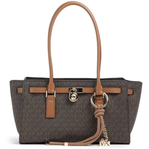 Michael Kors Hamilton Moderne Medium Schoudertas Dames - Imitatieleer - Bruin/AcDonker Groenn