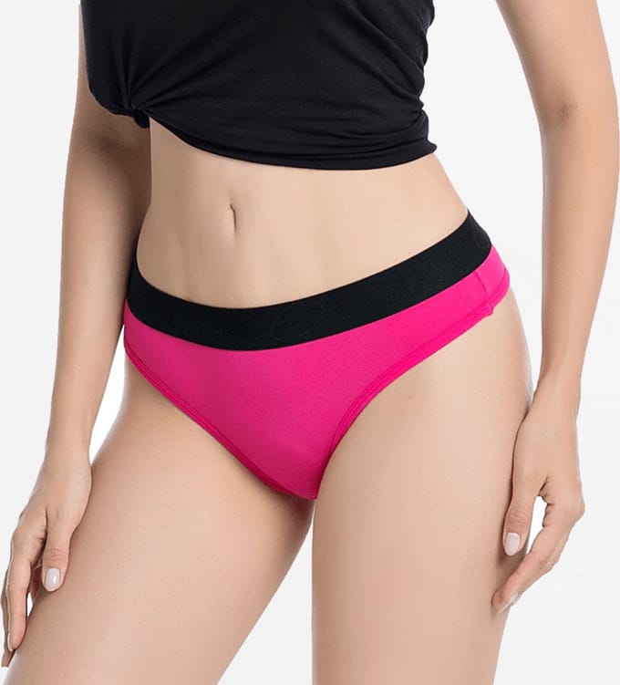 String dames bamboe tanga roze