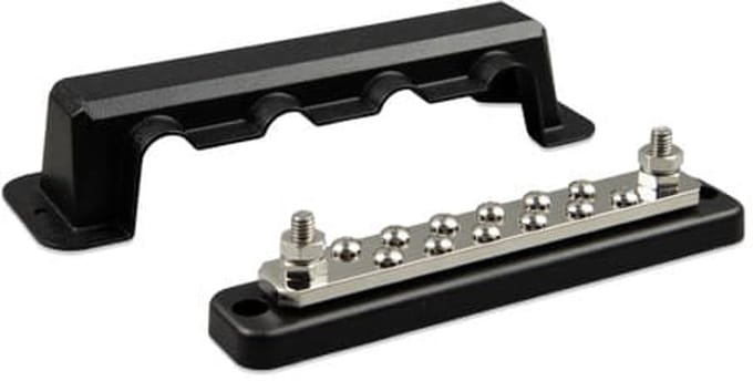Victron DC Verdeelrail 250A 2P met 6 schroeven + ABS kap | VBB125020620