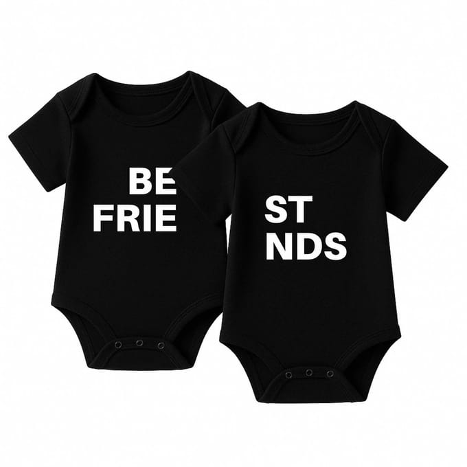 Romper Best Friends - zwart - korte mouw