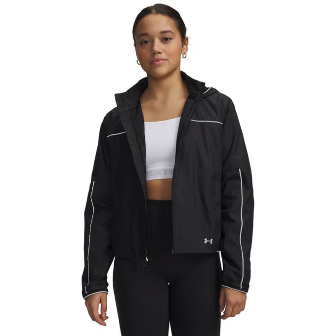 Under Armour Velociti Pro-jas met capuchon voor dames, nauwsluitend model (Zwart)