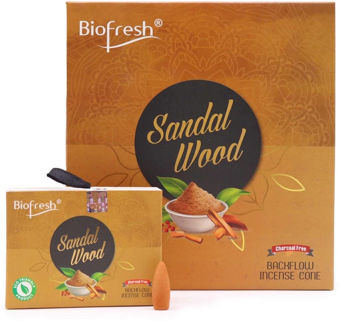 Biofresh Backflow Wierookkegels (40 kegels) - Sandelhout