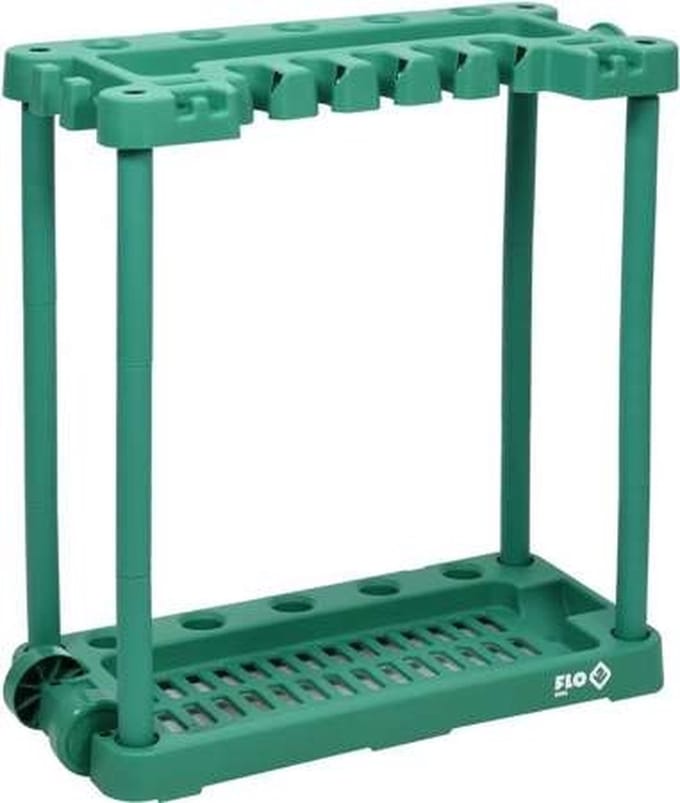 FLO Tuingereedschapsrek - 84 x 74 x 35 cm - Kunststof - Groen - Max. 45 kg