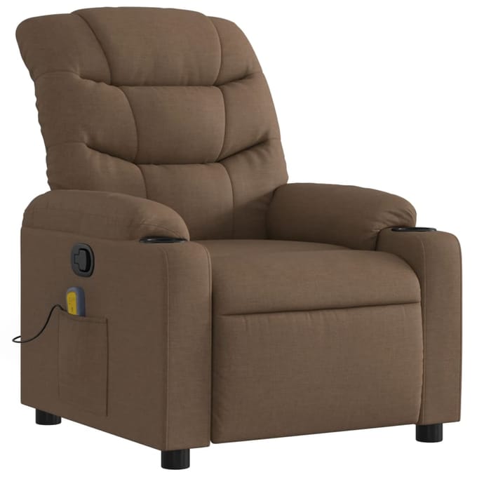 vidaXL - Massagestoel - verstelbaar - stof - bruin