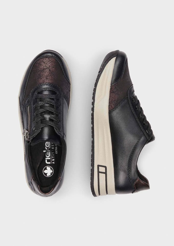 Lichte sneakers met ritssluiting - zwart - Gr. 41 van Goldner Fashion