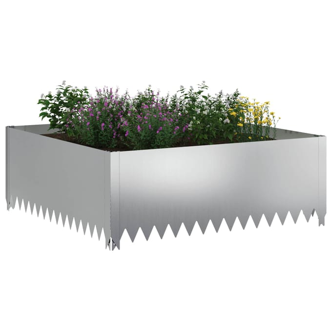 vidaXL - Gazonrand - 100 - x - 100 - x - 35 - cm - Staal - Zilverkleurig