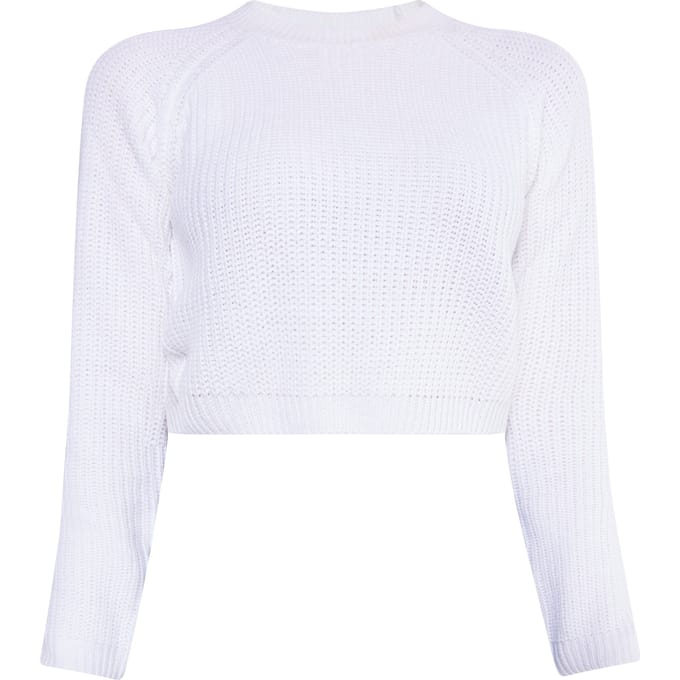 Mymo Gebreide cropped trui Dames wit