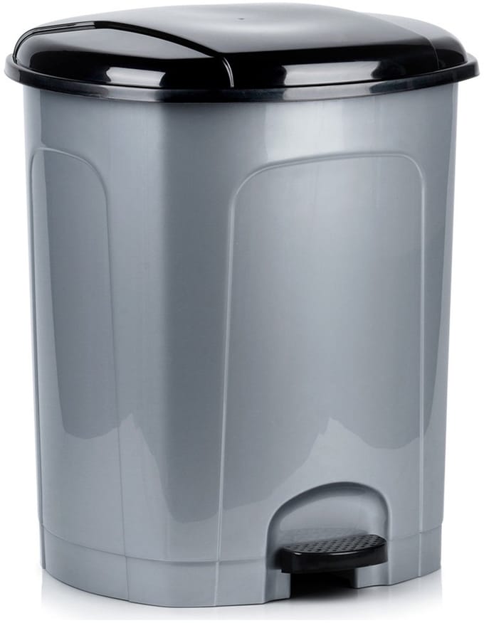 Prullenbak met Pedaal Plastic Grijs 50 l - Afvalmand - Afvalemmer