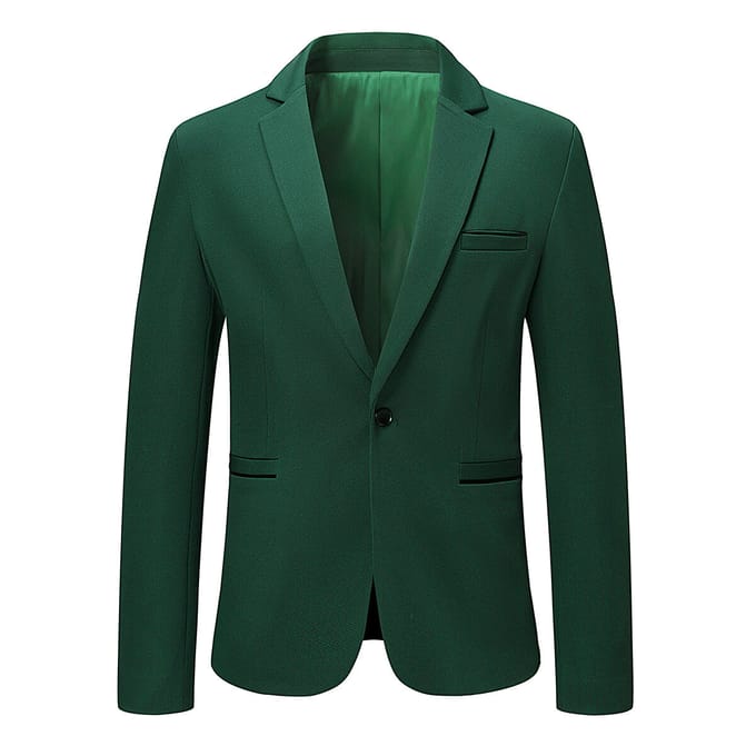 Heren colbert slim fit jas zakelijk dagelijks blazer groen
