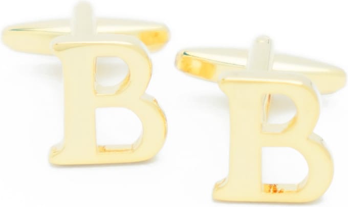 Manchetknopen - Letters Initialen Letter B Goudkleurig